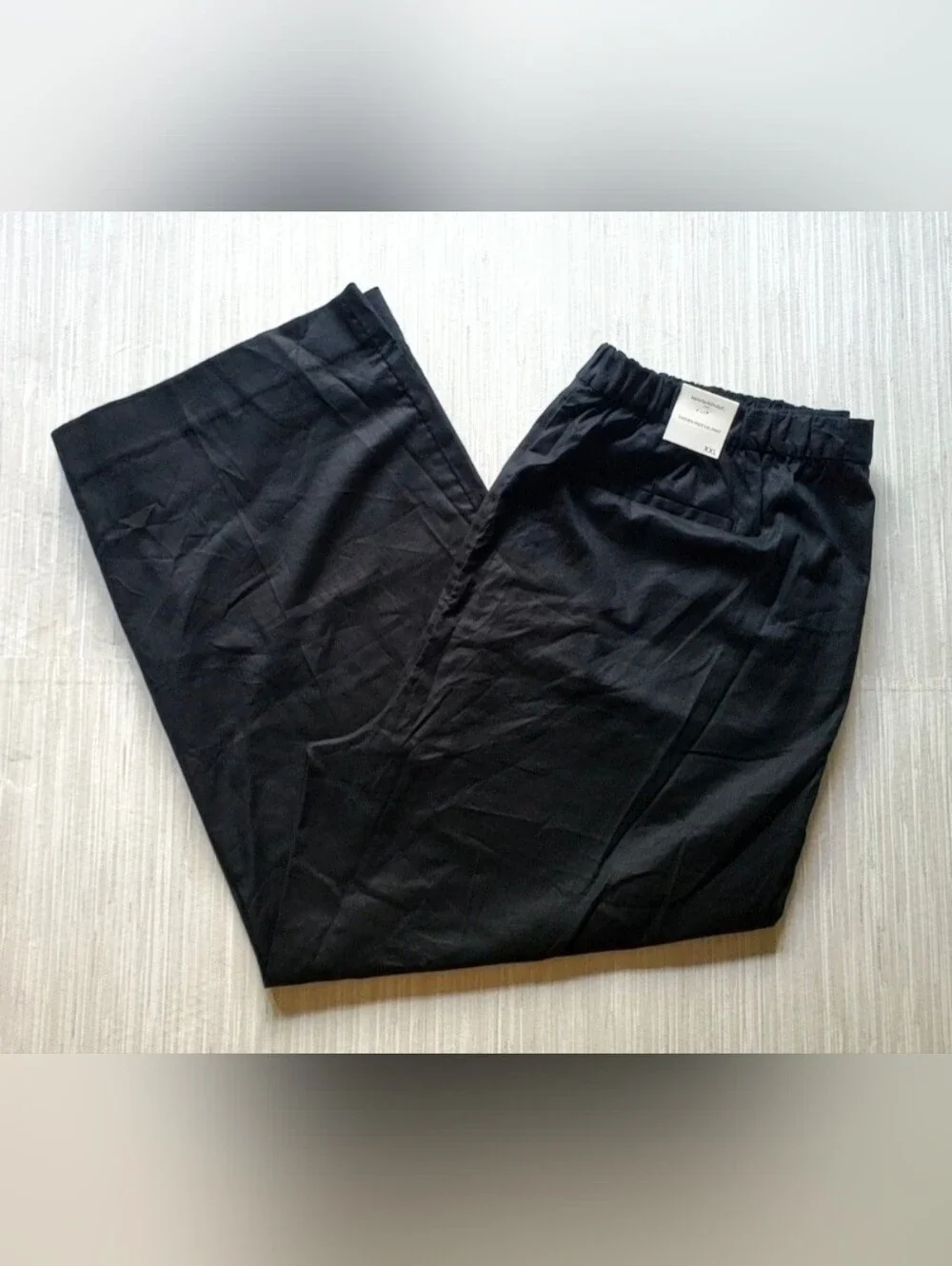 Banana Republic Hayden Wide Leg Linen Blend Pull On Pants Black XXL NWT $100